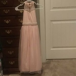 An size 8 pink long dress.